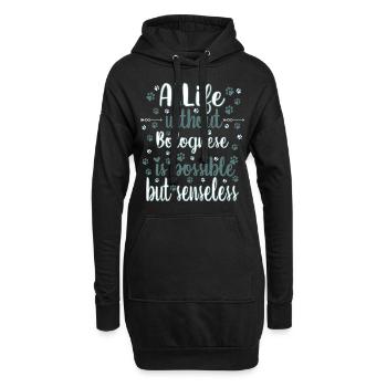 Hund Leben Liebe Hunderasse Bologneser - Hoodie-Kleid - Schwarz - Vorne