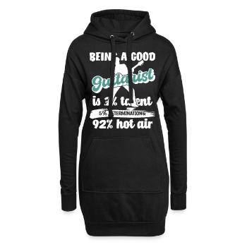 Guitariste - Sweat-shirt à capuche long Femme - noir - Devant