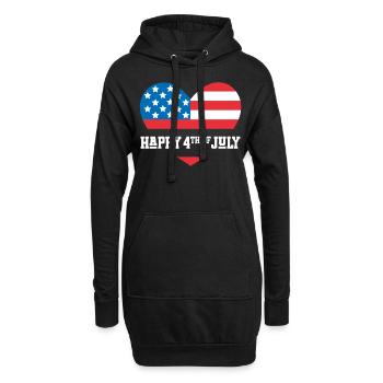 Joyeux 4 juillet - Sweat-shirt à capuche long Femme - noir - Devant