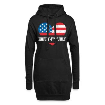 Joyeux 4 juillet - Sweat-shirt à capuche long Femme - noir - Devant
