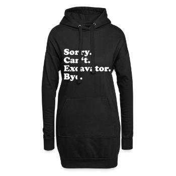 Sorry Can't Excavator Bye - Hoodie-Kleid - Schwarz - Vorne