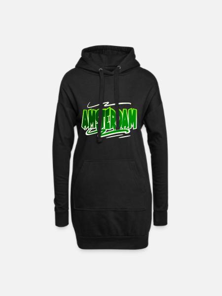 Amsterdam - Hoodie-Kleid - Schwarz