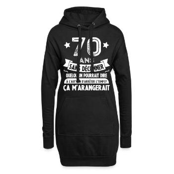 70 ans anniversaire 70 anniversaire cadeau 70 ans - Sweat-shirt à capuche long Femme - noir - Devant