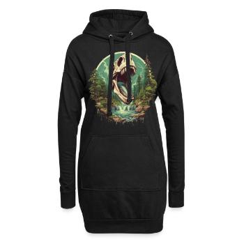 Dinosaurier Dino Fossil Carnivor Herbivor T-Rex - Hoodie-Kleid - Schwarz - Vorne