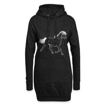 Poulain de cheval - Sweat-shirt à capuche long Femme - noir - Devant