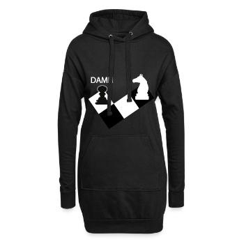 échecs - Sweat-shirt à capuche long Femme - noir - Devant