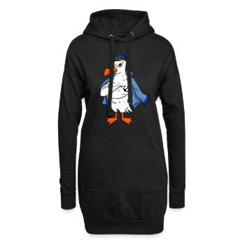 Muskelöse Seemöwe mit Anker Tattoo Möwe Geschenk - Hoodie-Kleid - Schwarz - Vorne