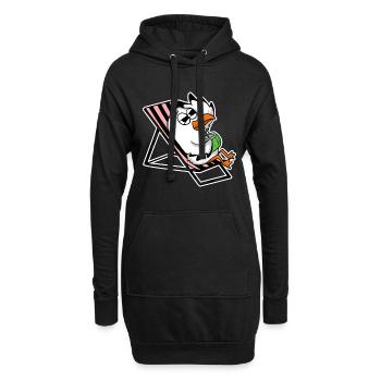 Mouette sur la plage - Sweat-shirt à capuche long Femme - noir - Devant