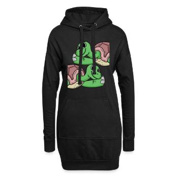 Tortues tortues - Sweat-shirt à capuche long Femme - noir - Devant