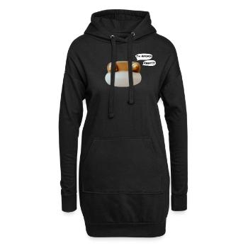 Nilpferd-Frosch - Hoodie-Kleid - Schwarz - Vorne