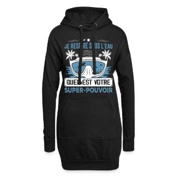Je Respire Sous L'eau Quel Est Votre Super Pouvoir - Sweat-shirt à capuche long Femme - noir - Devant