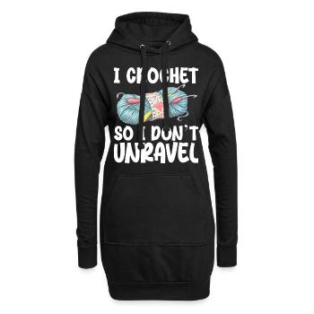 I Crochet So I Don't Unravel - Hoodie Dress - black - Front