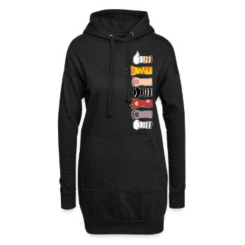Pattes de chat - Sweat-shirt à capuche long Femme - noir - Devant