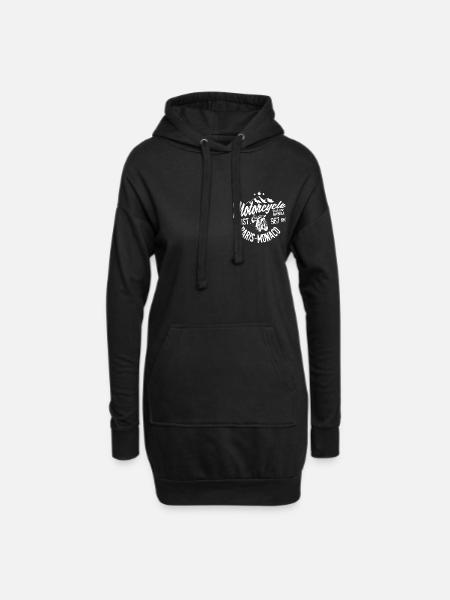 Motorcycle road trip Paris Monaco - Sweat-shirt à capuche long Femme - noir