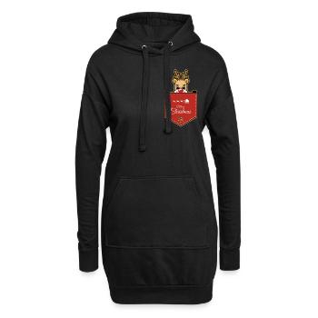 Merry Christmas - Hoodie-Kleid - Schwarz - Vorne