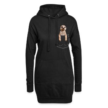 Erdmännchen Meerkat Brusttasche Pocket Bestseller - Sweat-shirt à capuche long Femme - noir - Devant