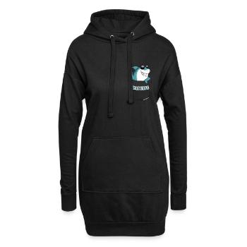 Haifisch High Five: HAI FIVE! - Brusttasche - Hoodie-Kleid - Schwarz - Vorne