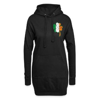 Kleeblat Irland irisch - Hoodie-Kleid - Schwarz - Vorne