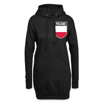 Polen - Nationalfahne im Wappen - Hoodie-Kleid - Schwarz - Vorne