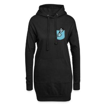 Glasses in the chest pocket - Hoodie Dress - black - Front