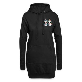 Einhorn zwei Einhörner Festival Einhornshirt Party - Hoodie-Kleid - Schwarz - Vorne