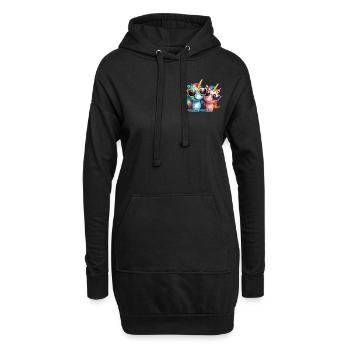 Einhorn zwei Einhörner Einhornshirt Urlaub Sonne - Hoodie-Kleid - Schwarz - Vorne