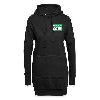 hello i am vegan - grün - Hoodie-Kleid - Schwarz - Vorne