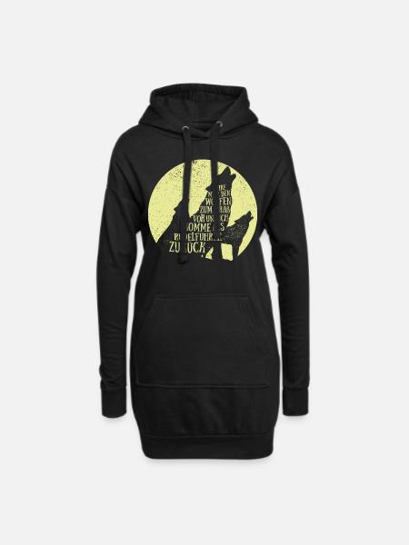 Rudelführer - Wirf mich den Wölfen zum Fraß vor - Hoodie-Kleid - Schwarz