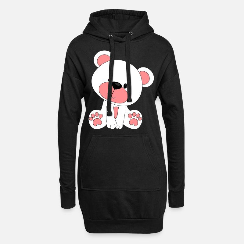 teddy bear - Hoodie Dress - black