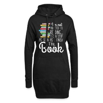 I'm not addicted to Reading - Sweat-shirt à capuche long Femme - noir - Devant