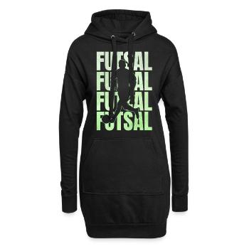 Futsal Hallenfussball Geschenk - Hoodie-Kleid - Schwarz - Vorne