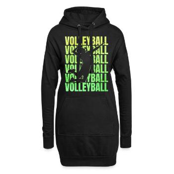 Volleyball Volleyballer Spiel - Hoodie-Kleid - Schwarz - Vorne