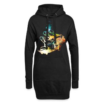 Skater - skateboard - skate - Sweat-shirt à capuche long Femme - noir - Devant