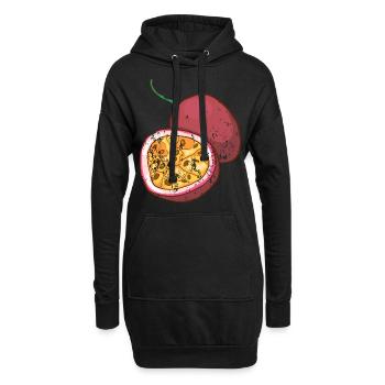 Fruit de la passion rétro style grunge vintage fruit de la passion - Sweat-shirt à capuche long Femme - noir - Devant