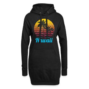 Hawaii USA Palmen Strand - Hoodie-Kleid - Schwarz - Vorne