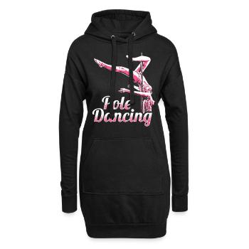 Pole Dancing Dancing Sport Fitness Gym Training - Hoodie Dress - black - Front