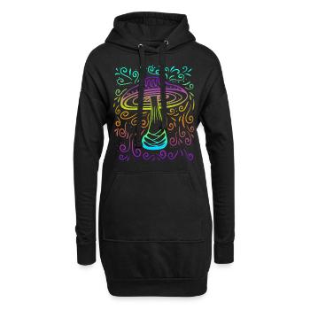 Magic Mushrooms Shirt Zauberpilze - Hoodie-Kleid - Schwarz - Vorne