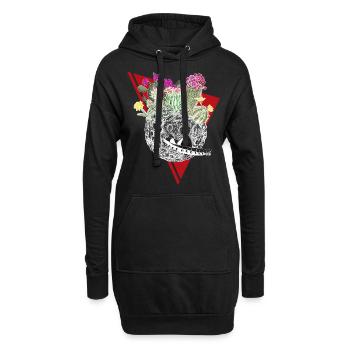 Planète de cactus en couleur - Sweat-shirt à capuche long Femme - noir - Devant