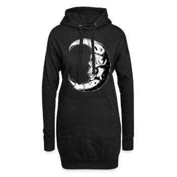 Schaedel Mond Mann Frau Kind - Hoodie-Kleid - Schwarz - Vorne