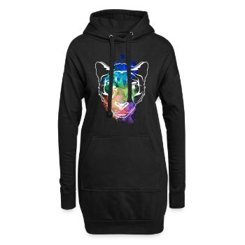 Jaguar Leopard Panther Raubkatze - Hoodie-Kleid - Schwarz - Vorne