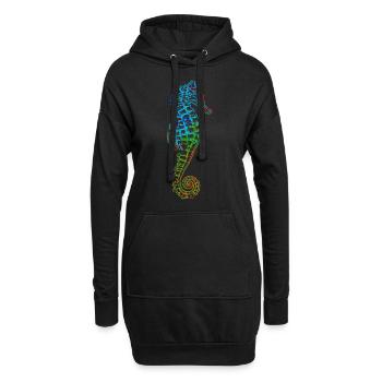 Seepferd Seepferdchen Seahorse - Hoodie-Kleid - Schwarz - Vorne