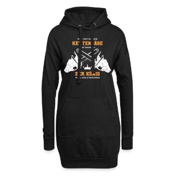 Holz Machen - Hoodie-Kleid - Schwarz - Vorne
