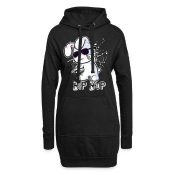 Hip Hop Lapin - Sweat-shirt à capuche long Femme - noir - Devant