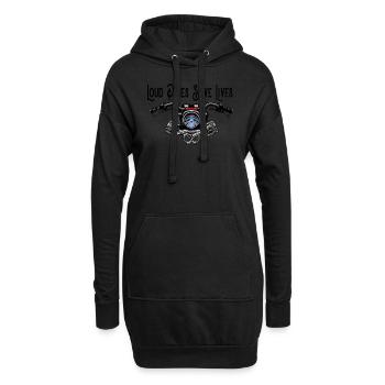Motorradfahrer: Biker Loud Pipes retten Leben - Hoodie-Kleid - Schwarz - Vorne