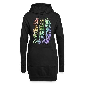 Deuxième anniversaire Deux ans ensemble heureux - Sweat-shirt à capuche long Femme - noir - Devant