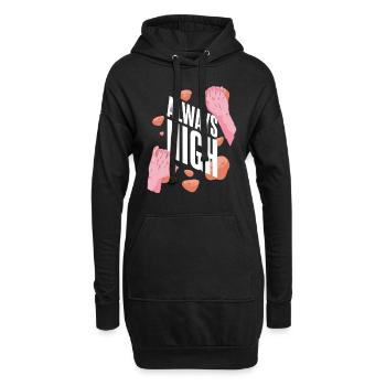 Kletterer Klettern Lustiger Spruch Always High - Hoodie-Kleid - Schwarz - Vorne