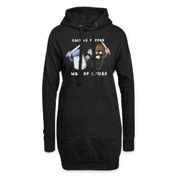 Bataille d'épices sel contre épée ninja poivre - Sweat-shirt à capuche long Femme - noir - Devant