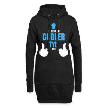 So sieht ein cooler Typ aus - Hoodie-Kleid - Schwarz - Vorne
