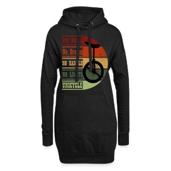 Design vintage monocycle - Sweat-shirt à capuche long Femme - noir - Devant