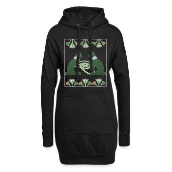 Déesse du chat Bastet et Horus Eye, Art Egypte - Sweat-shirt à capuche long Femme - noir - Devant